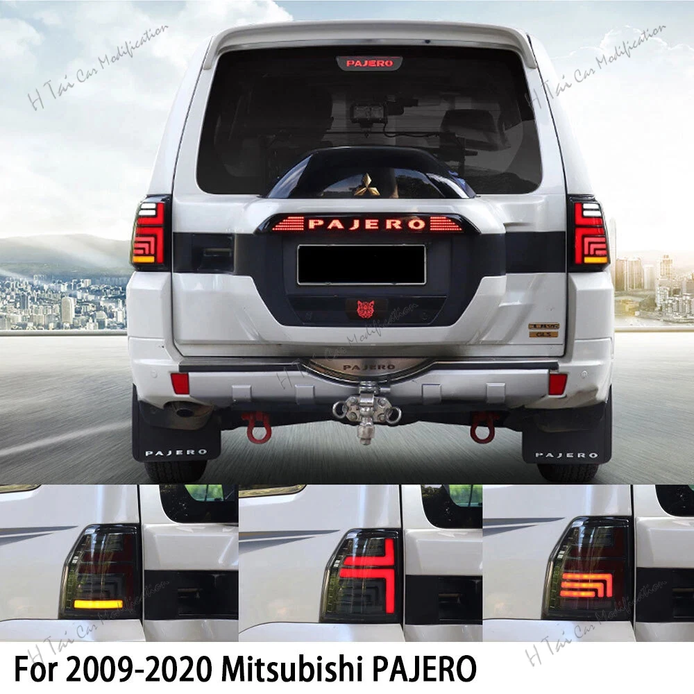 Pair LED Tail Lights For Mitsubishi Pajero V93 V97 V98 2009-2020 Rear Lamps Taillights Dynamic Turn Signal Car Light Assemblies