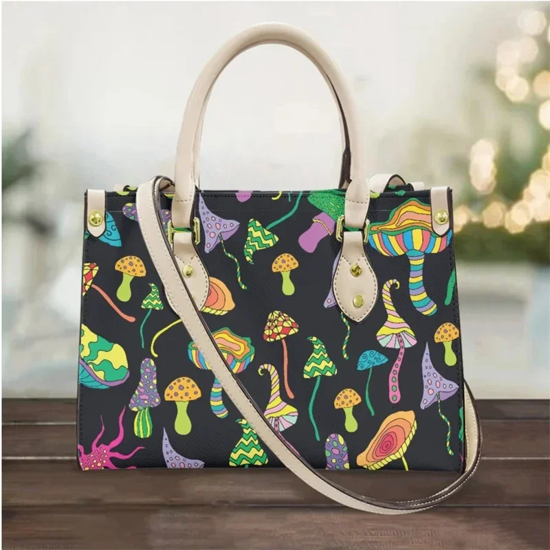 Mushroom Design Cross Body Bag for Women Casual Handbags PU Leather Luxury Female Tote Shoulder Bag Woman Small Top-Handle Gifts