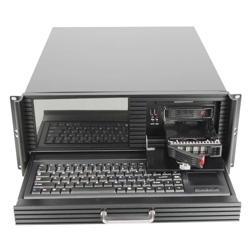 

19inch Industrial Server Cases 4U 19 Inch Rack Mount Chassis With LCD And Keyboard