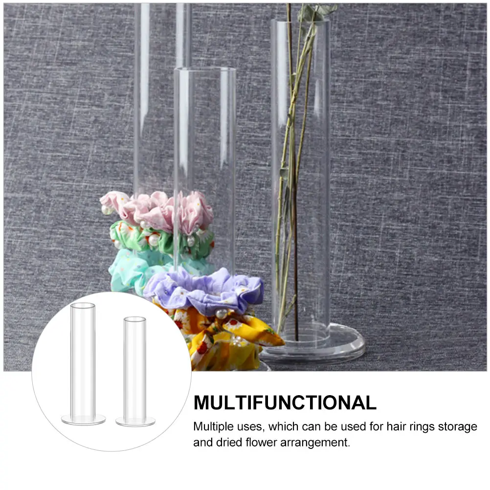 

2pcs Acrylic Ring Rack Durable Storage Jewelry Stand Long Holder Girls Accessories Display Hair Bracket Dry Flower