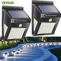 Solar Panel OutdoorLights with Motion Sensor 1200mA Outdoor Waterproof Lighting Lamp for Garden Yard