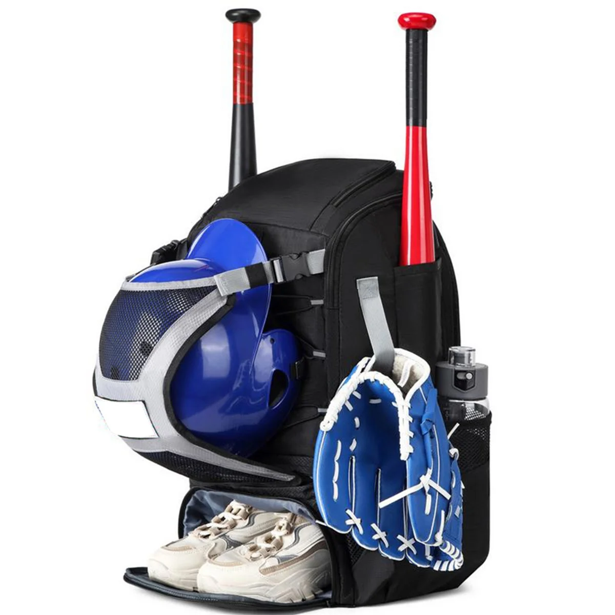 Lo-ok Large Capacity Baseball Softball Bag Hold Helmet 2 Tees Ball Bats Batting Glove Gear Outdoor Camping Bag Sport Organizer