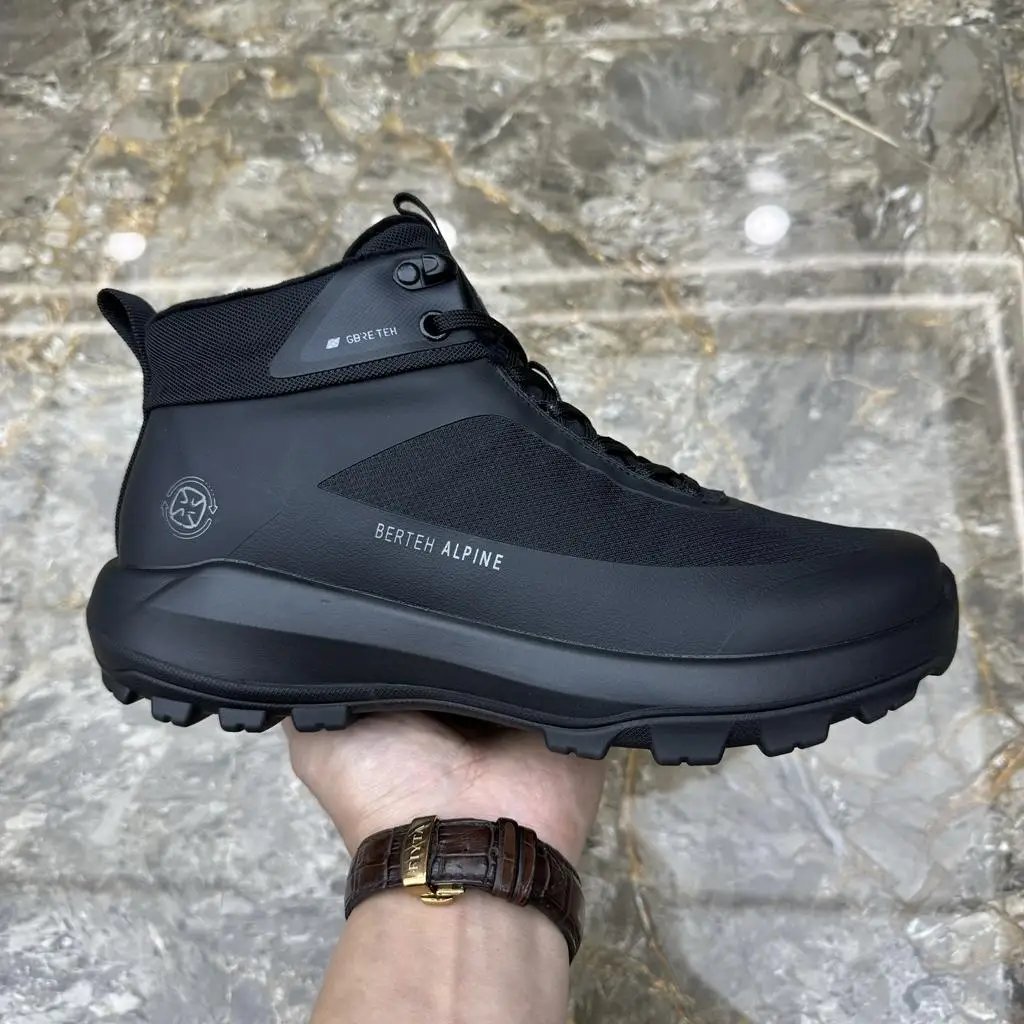 Men's Winter Sporty Casual Cotton Shoes with Fleece Soft Bottom High Top Thick Sole Anti-Slip Comfortable Warm Rubber Outsole