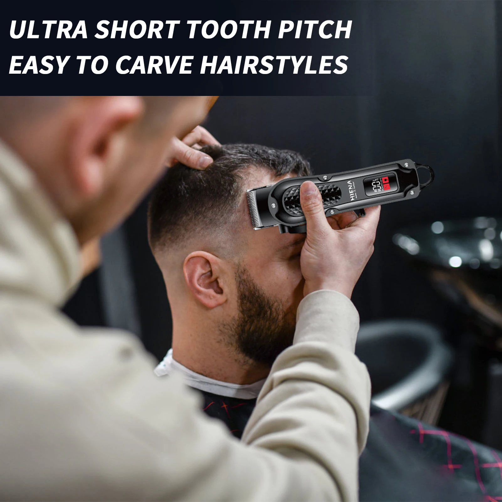 HYN-212 مقص الشعر الكهربائية UBS 5V1A قابلة للشحن اللاسلكي أداة تهذيب اللحية الرجال مقص الشعر الكهربائية القوية التشذيب أداة #4