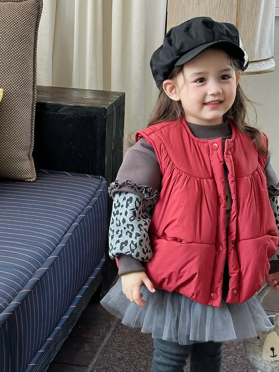 Girls Winter Thiened Warm Cartoon Sweatirt Fake Two-Piece Casual Faionable Children's Clothing Princ Sle Long Sve