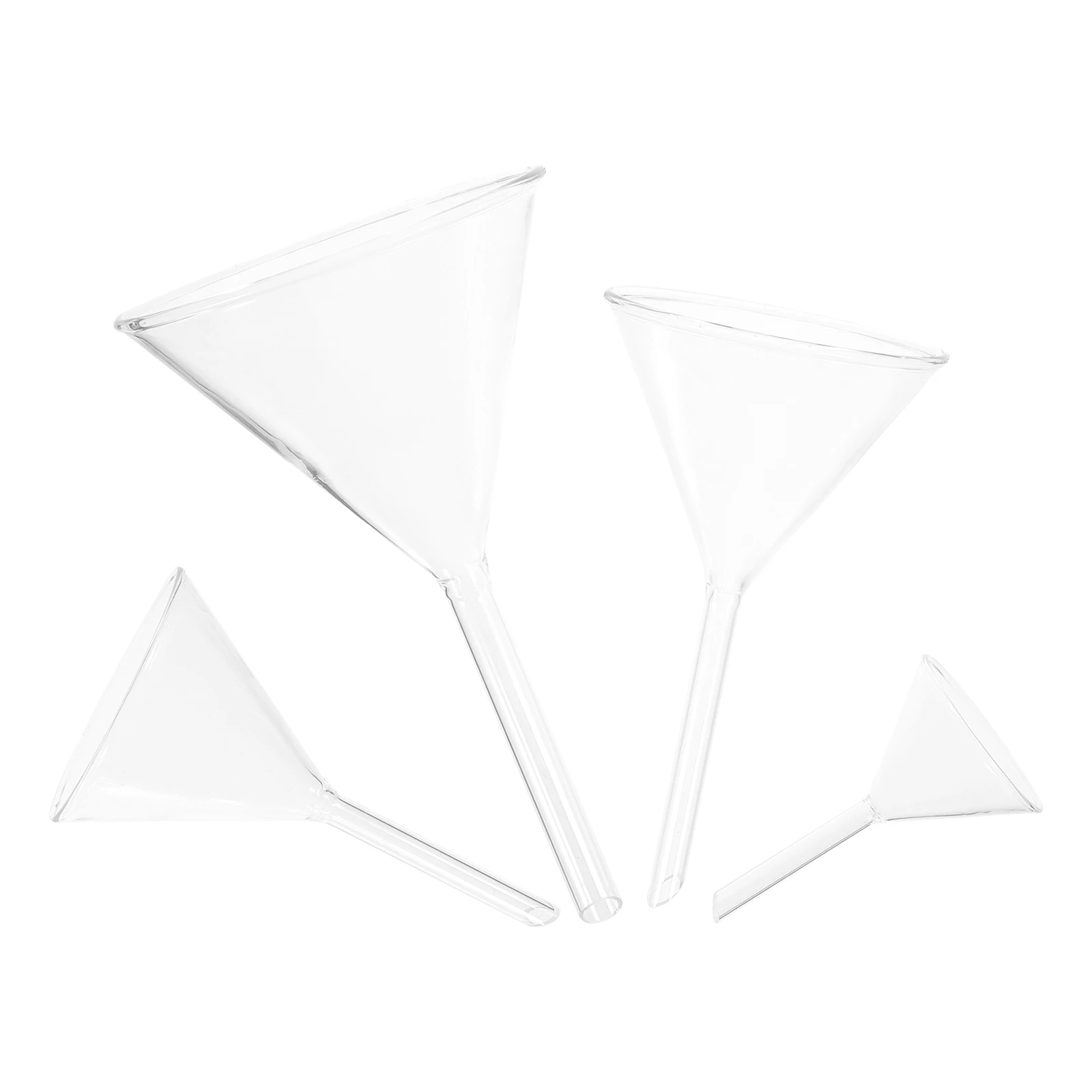 

4 Pcs Short Game Laboratory Glass Funnel Set Funnels with Tube Bottle for Liquid Transfer