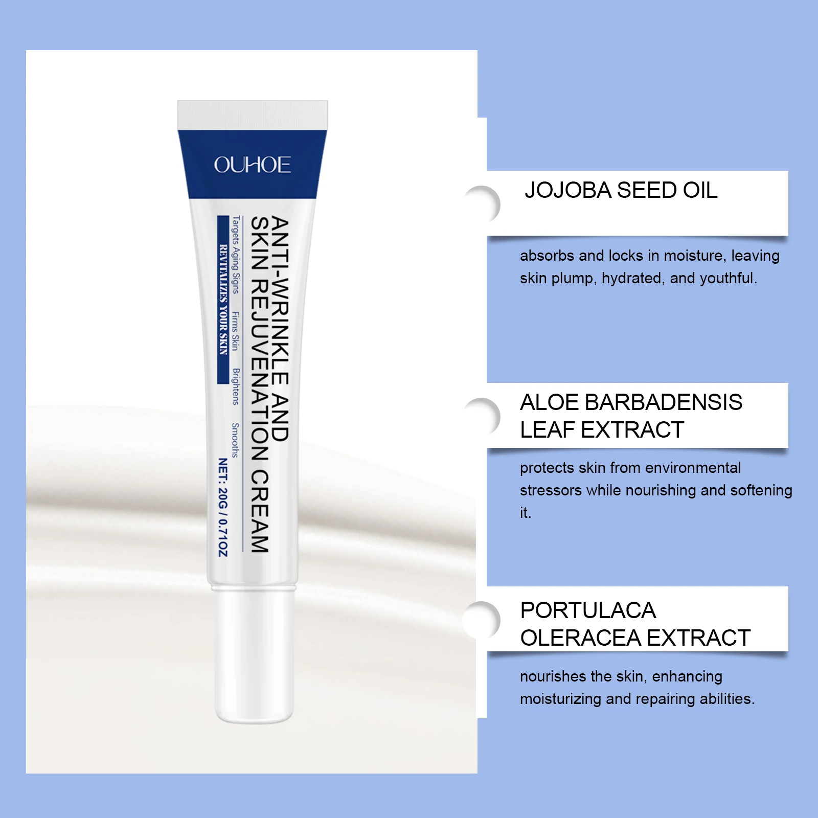 OUHOE Anti-Wrinkle Nourishing Skin Cream Deeply Penetrate Long-Lasting Moisturizing Improve Firmness Enhance Elasticity
