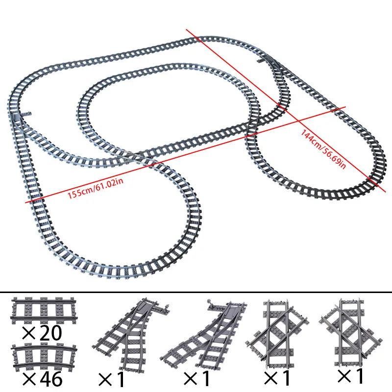 MOC Kompatibel Mit LEGO Bahnstrecke Kombination Szene Bausteine DIY Cross Track Eisenbahn Flexible Ziegel Spielzeug Eisenbahn Auto
