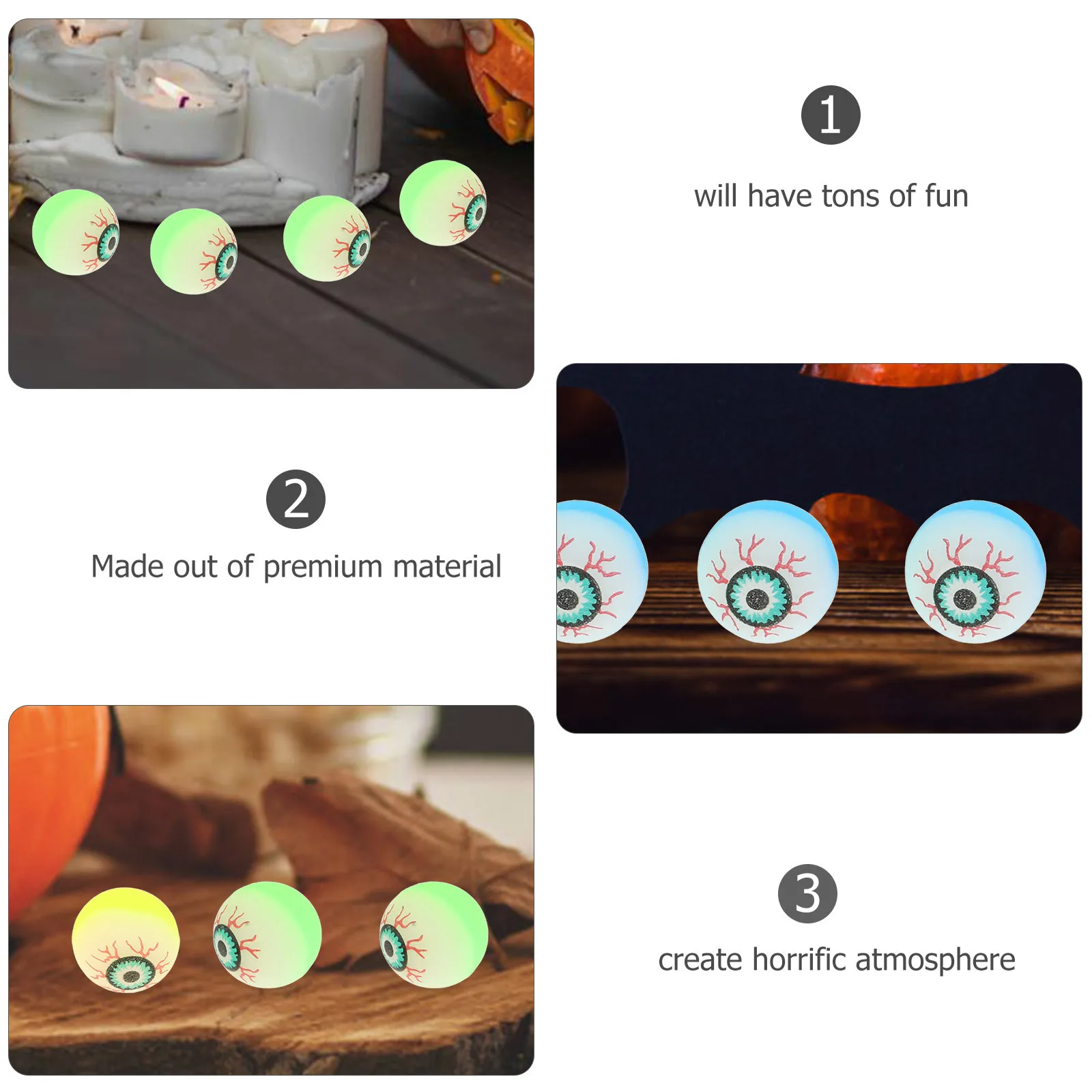40 peças 32mm globos oculares saltitantes para lembrancinhas de festa de halloween que brilham no escuro brinquedos infantis bola assustadora presente divertido cor aleatória