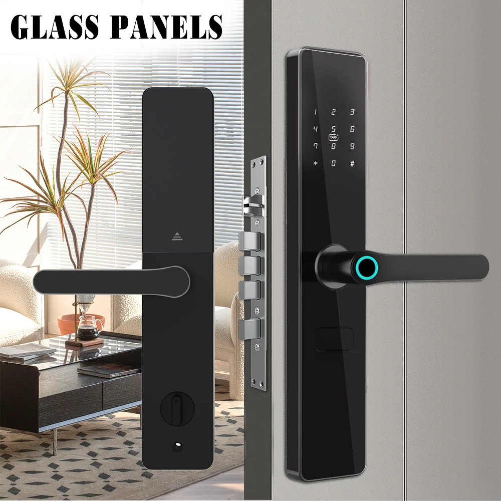 

2024 New TTLock Blue Tooth Smart Door Lock Digital Electronic Biometric Fingerprint Keyless Entry Locks Extra-long Standby