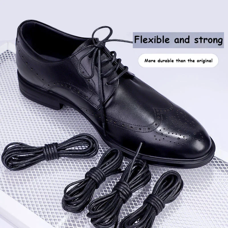 

1Pair Cotton Waxed Shoe laces Round Leather Shoelaces for Oxford Boots Waterproof Shoelace Length 60/80/100/120/140/180cm