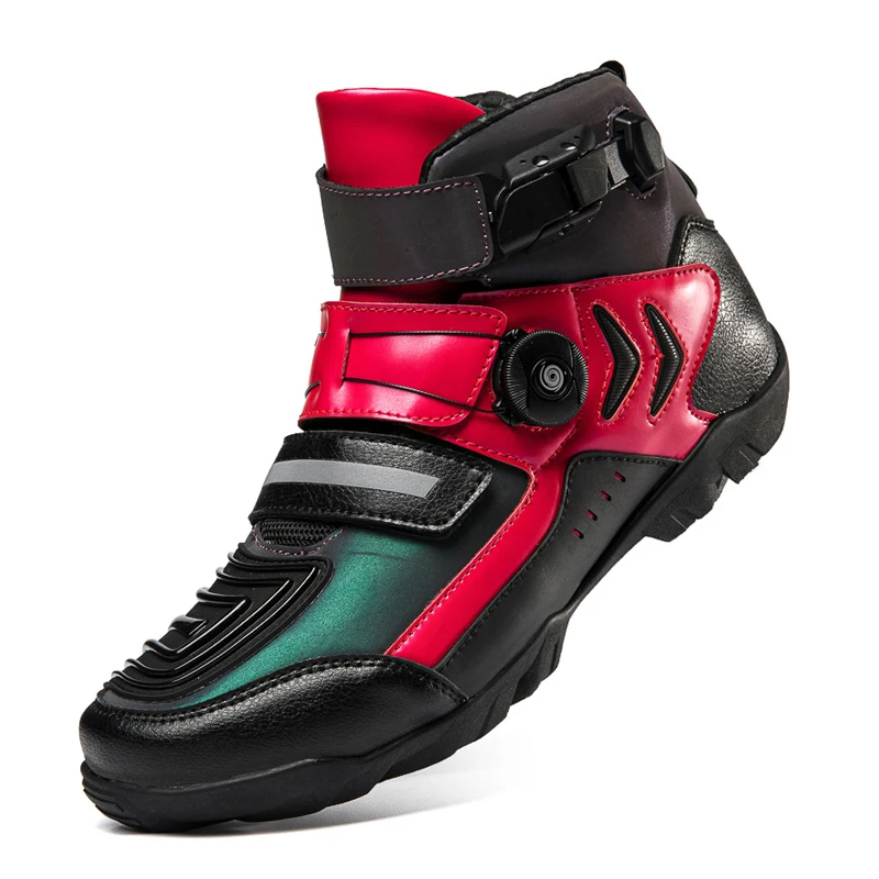 Motorcycle Boots Men Woman Leather Motos Protective Short Boots Motocross Wear Resistant Breathable Specialized Protective Shoes