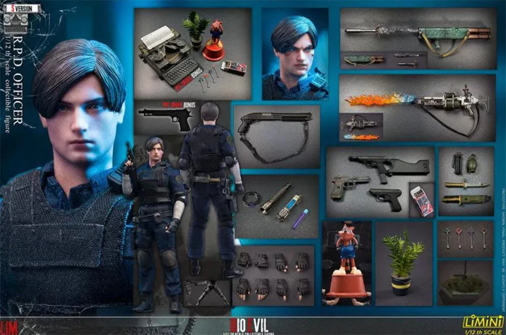 Residents 1/12 Limtoys Soldier Doll Evil Male Full Set Movable Action Figure About 6" with Connector For Fans DIY Collect