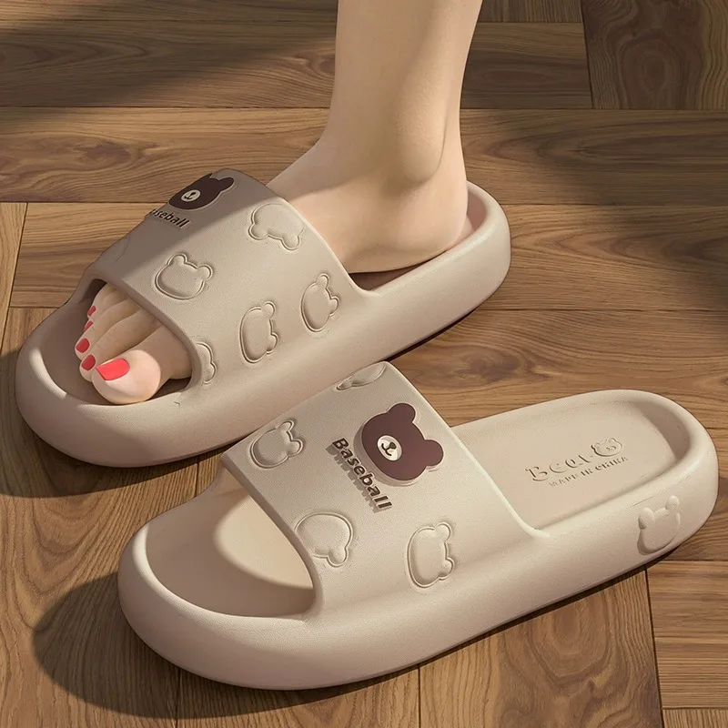 

Bottom Cute Slippers Home Anti-Collision Cartoon Sandals Wear Two Explosion Shark Summer Eva Non-Slip Thick Female Couple
