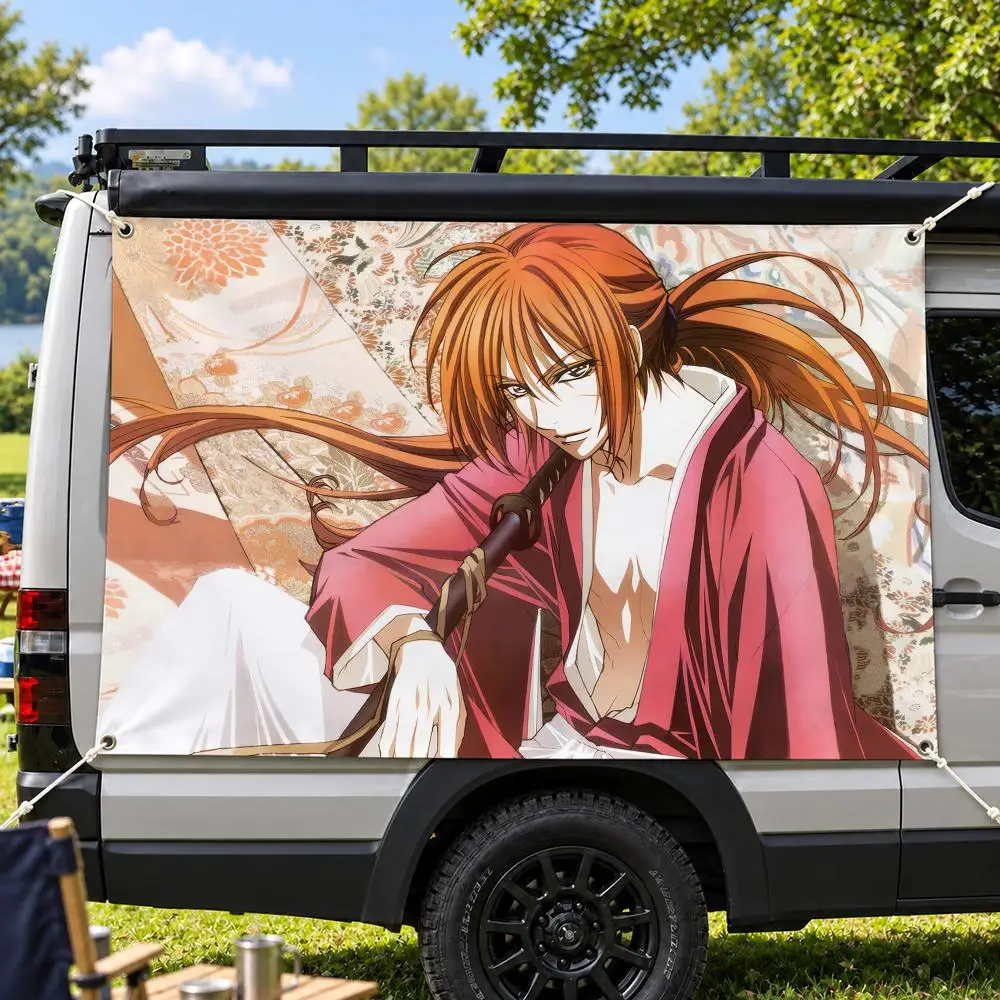 Anime R-Rurouni Kenshin Flags Custom Wall Hanging Background Art Banner For Bedroom Home Living Room Outdoor Decor