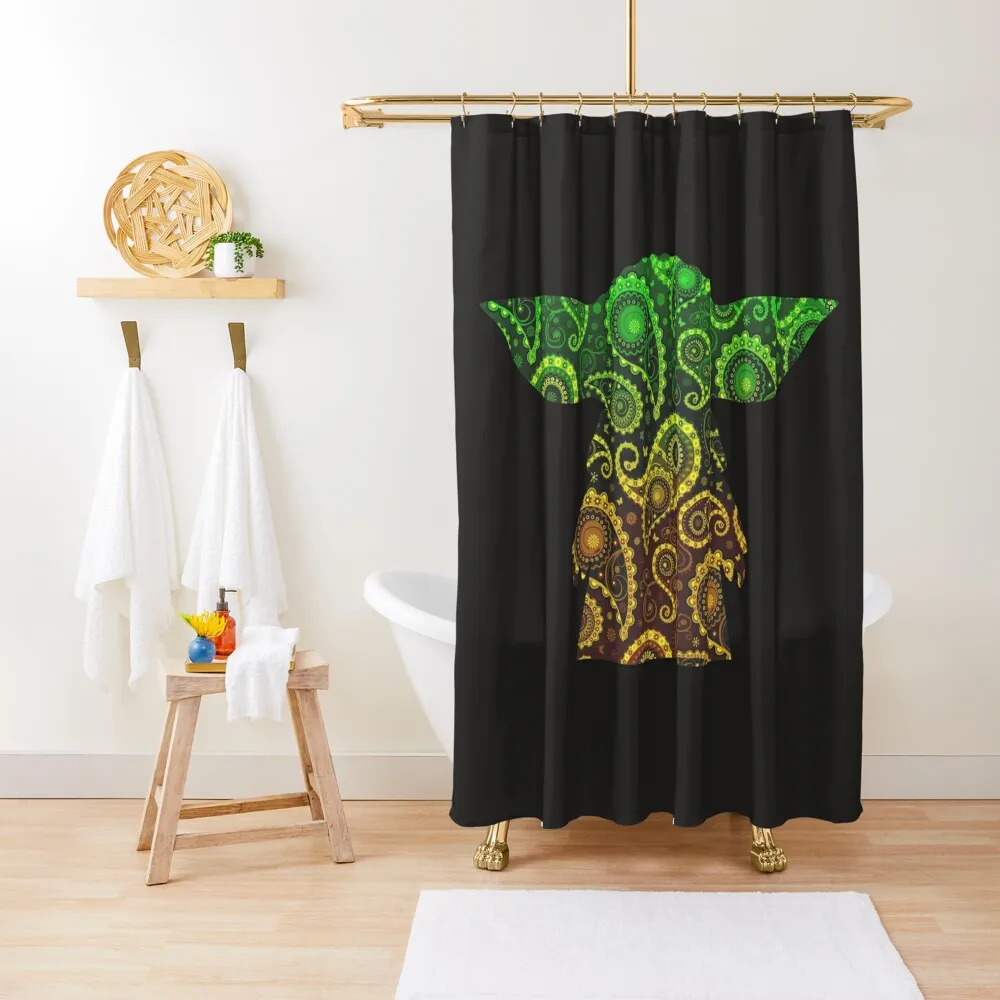 

Teardrop Mandala Silhouette - Alien Forest - Dark Background Shower Curtain Cover Transparent Bathroom Shower Curtain