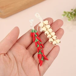 1String 1:12 Dollhouse Miniature Garlic Chili Condiment Model Kitchen Food Accessories For Doll House Decor Kids Play Toys
