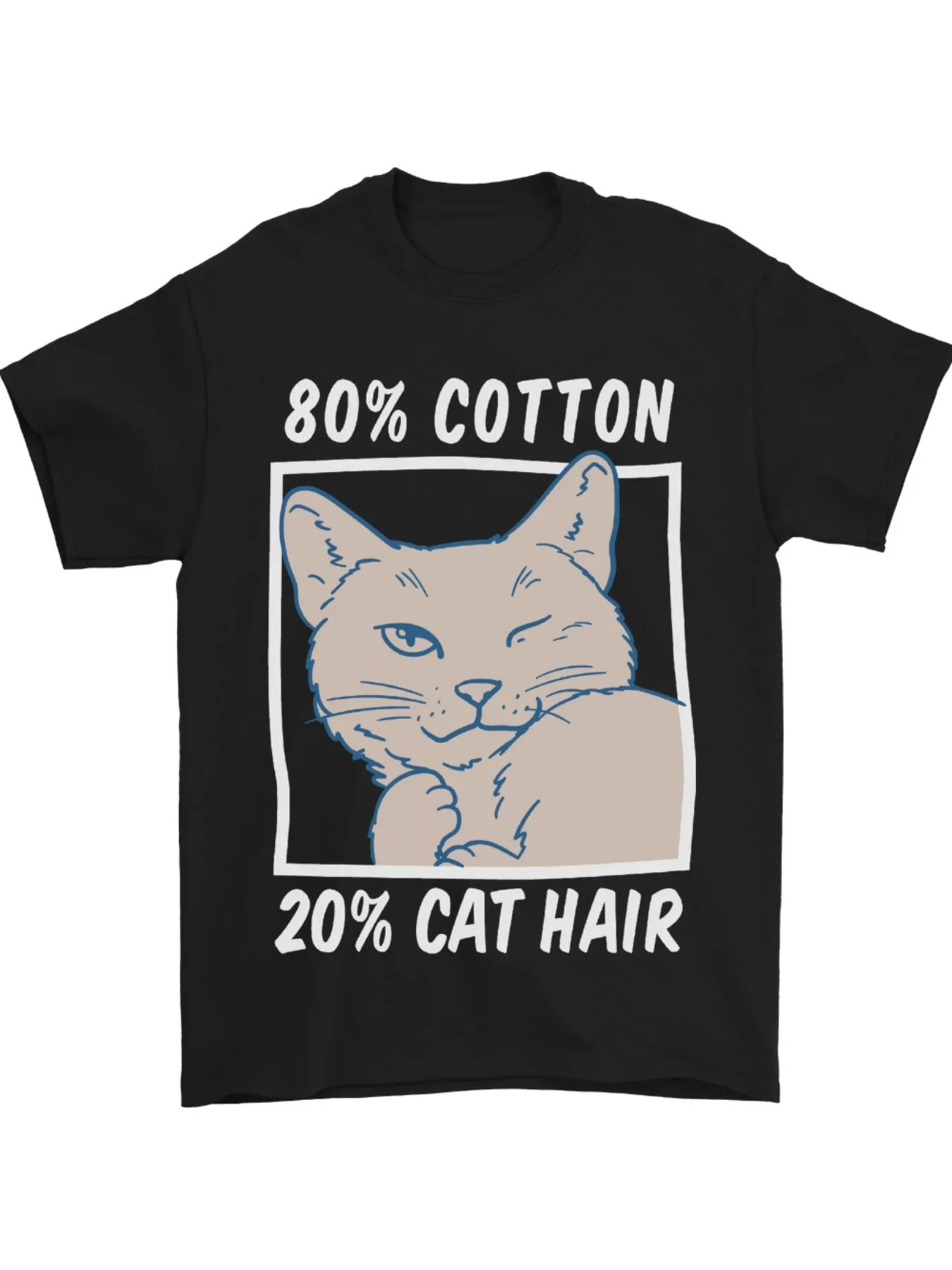 

Part Cotton Part Cat Hair Funny Mens TShirt 100 CottonCouple Clothing 2025 Fashion Tshirt Round Neck Short Sleeve