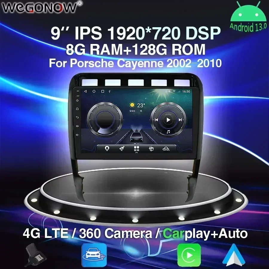 

HD 1080*720 360 Camera 8G+256G 8Core Android 13.0 Car DVD Player GPS WIFI Bluetooth 5.0 RDS Radio For Porsche Cayenne 2002-2010