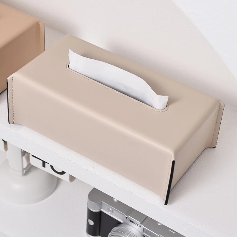 

Ins Popular Kitchen Storage And Organization Black Tissue Box Luxury Leather Tissue Box Tissue Dispenser Tissue Holder For Car