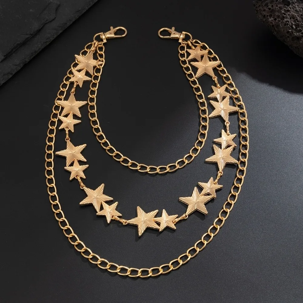 Fashion Hip Hop Star Pendant Keychain Decoration Jewelry Gift Jeans Pants Chain multi-layer Waist Belt Men view 4