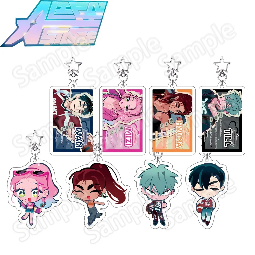 Anime ALIEN STAGE Keychains Pendant Car KeyChain Acrylic Stand MIZI SUA TILL IVAN HYUNA LUKA Fans Gifts cosplay Accessories