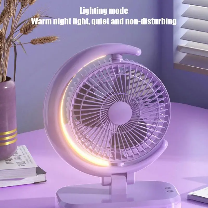 

Bedroom Desk Fan 1200mAh Small Desk Fan Mute Desk Fan Air Circulation Fan with 3 Speed USB Charging Portable Foldable