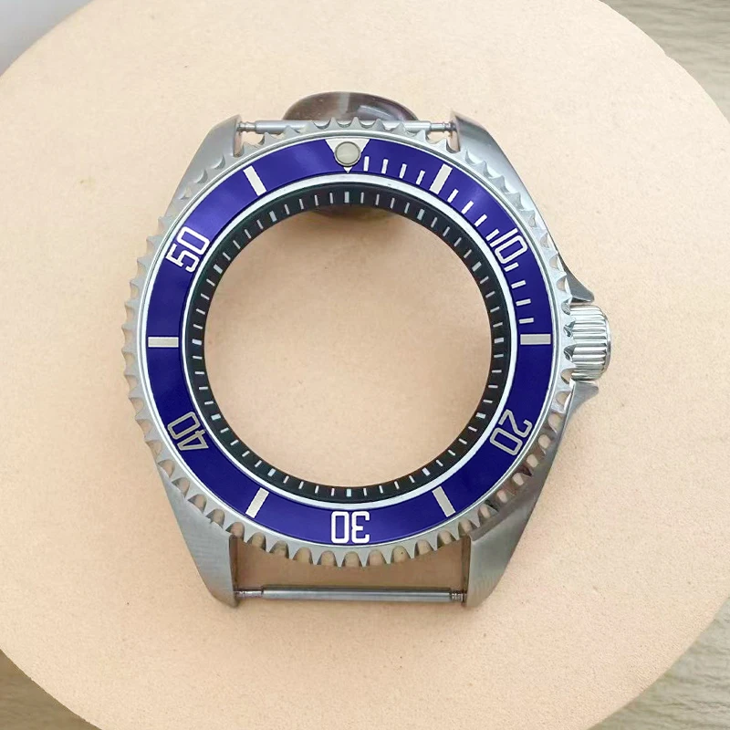 

42mm NH35 Watch Case Bilayer Dome Sapphire Glass Fits NH36 4R 6R 7S Movement 28.5mm Dial With Bezel Insert Men Watch Cases Refit