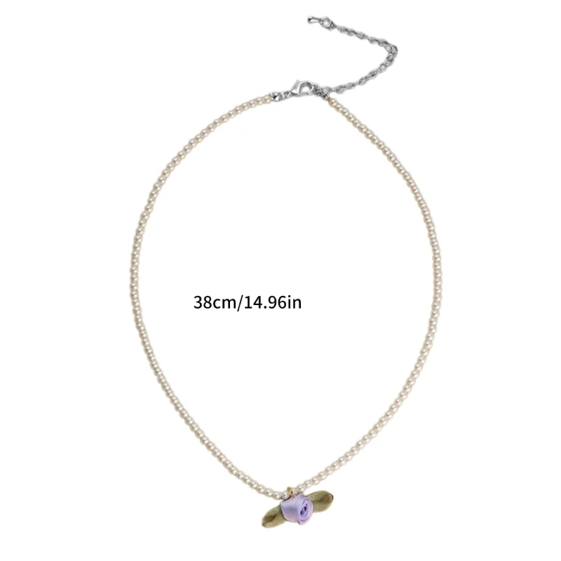 Simulated Pearls Necklace Female Temperament Pearls Flower Collarbone Chain