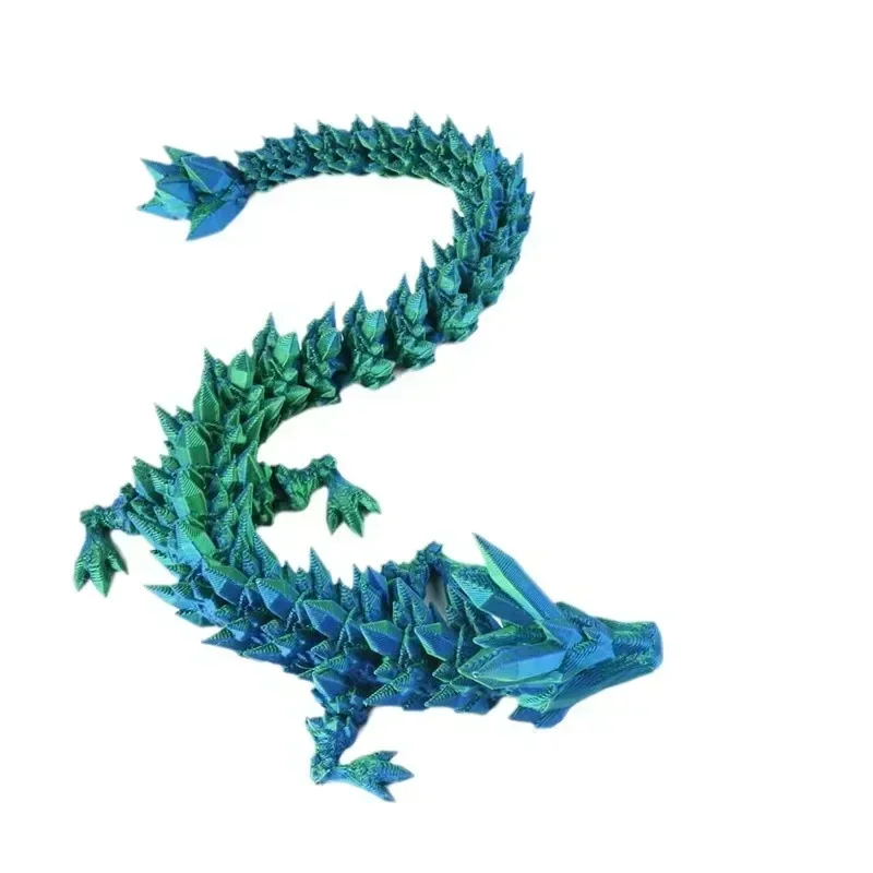 Gema impresa en 3D, dragón que brilla en la oscuridad, dragones articulados giratorios, figuras de cristal, juguete de acción, adorno de escritorio, regalos de cumpleaños