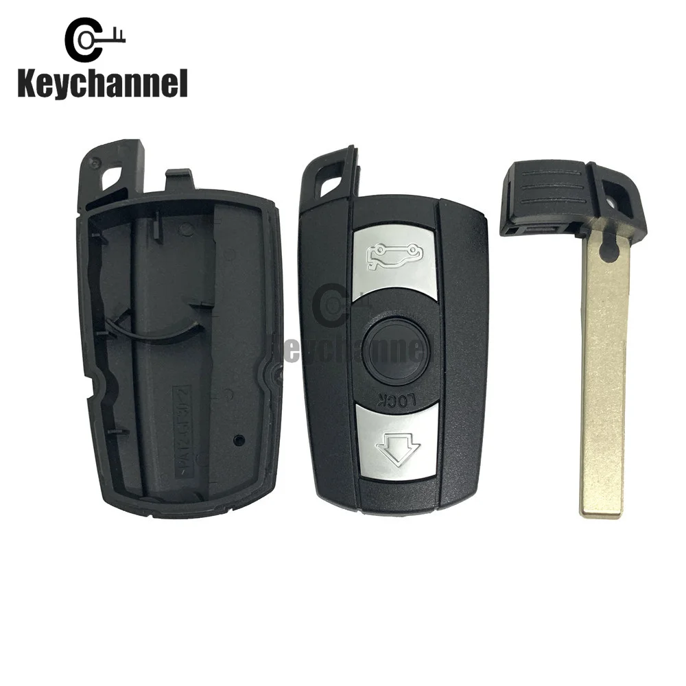 Keychannel Coquille de Clé À Distance de Voiture 3 Boutons Boîtier HU92 Clé pour BMW 1 3 5 6 Série E90 E91 E92 E60 E70 E71 E72 E82 E87 E88 E89