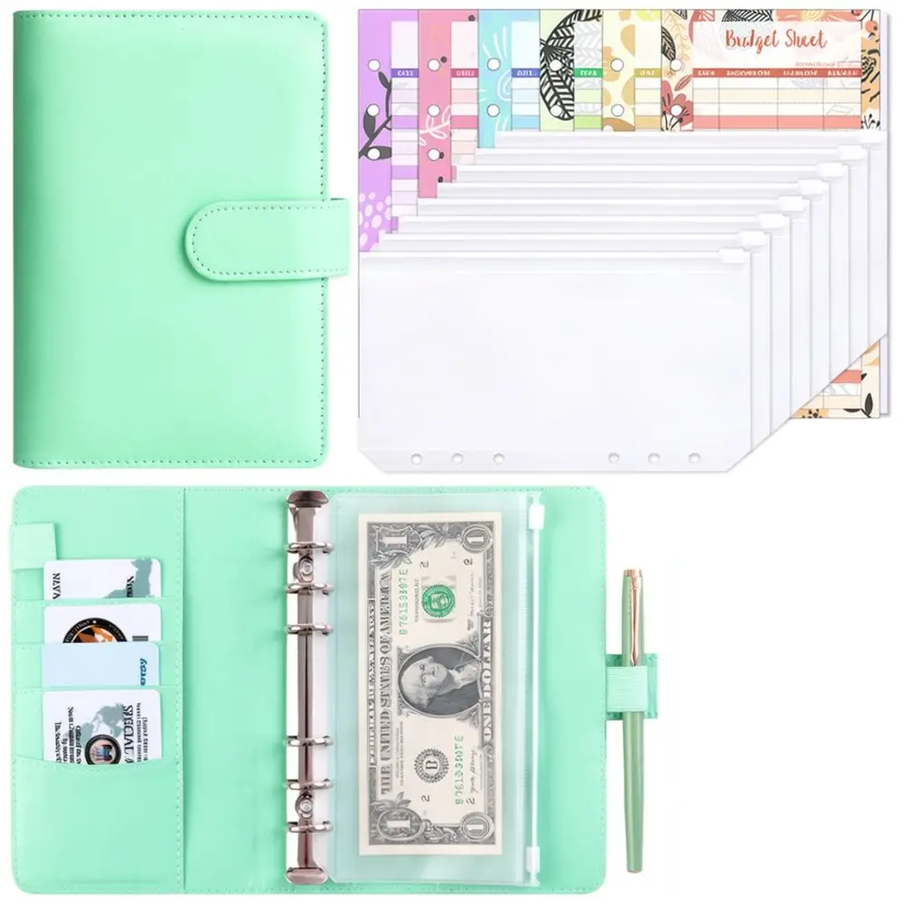 Creative Macaron A6 Loose Leaf Notebook Budget Organizer With Zipper Pouch Planner Stationery Journal Office Supplies Accessory
