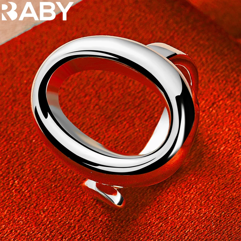 925 Sterling Silver Rings For Women Man Round Circle O Opening Ring Wedding Party Gift Trend Jewelry Fashion Simple Accessories