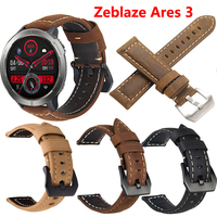 22mm Quick Release Leather Straps for Zeblaze Ares 3 Pro Stratos 2 Quality Genuine Retro Genuine Leather Watchband Accessories