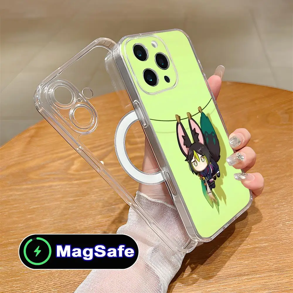 

Чехол для телефона Game GI Tighnari Clear TPU Magsafe для iPhone 17 16 15 14 13 12 11 Air Pro Max Plus Mini, цветной