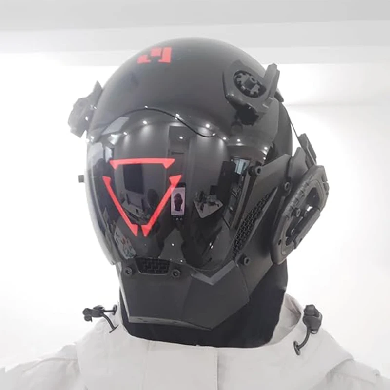 Maska Cyberpunk Cosplay dla kobiet mężczyzn Techwear maska ​​Halloween Cosplay maska ​​Fit festiwal muzyczny akcesoria imprezowe
