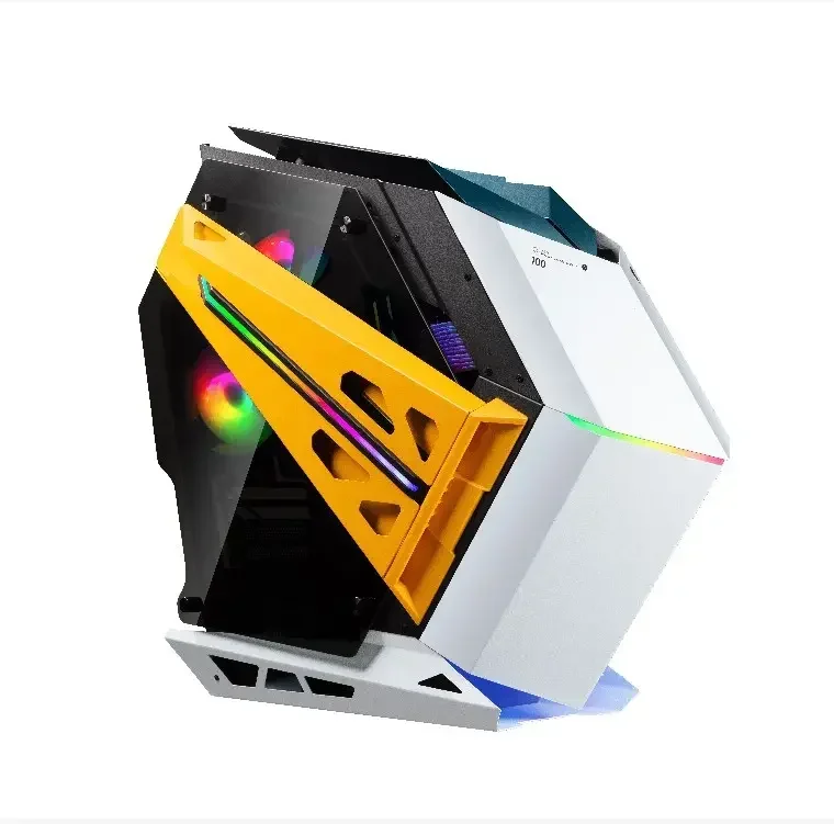 ARGB LED Computer Gaming PC Case ATX Desktop Gaming Chassis with Micro ATX Motherboard Support Aluminum CPU Casing for Gamers