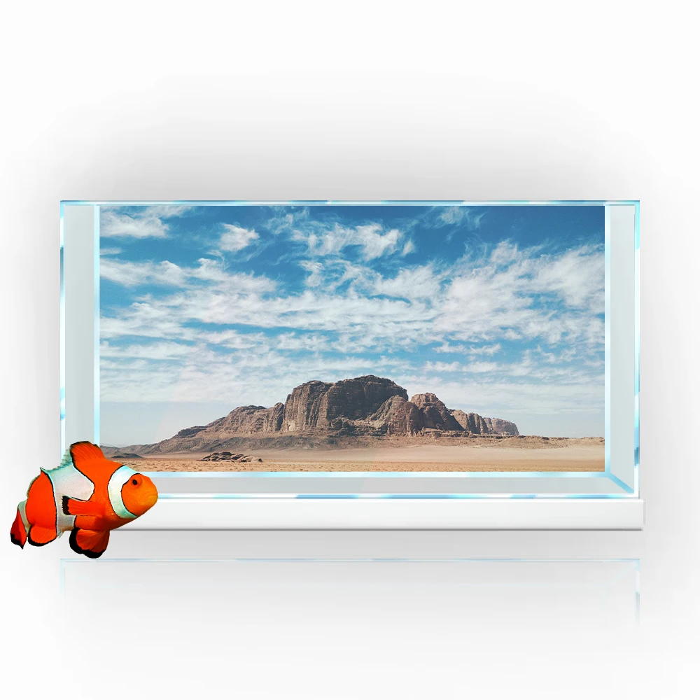 Aquarium Background Sticker, Desert Sky Nature Landscape HD Printing Wallpaper Fish Tank Backdrop Decorations PVC