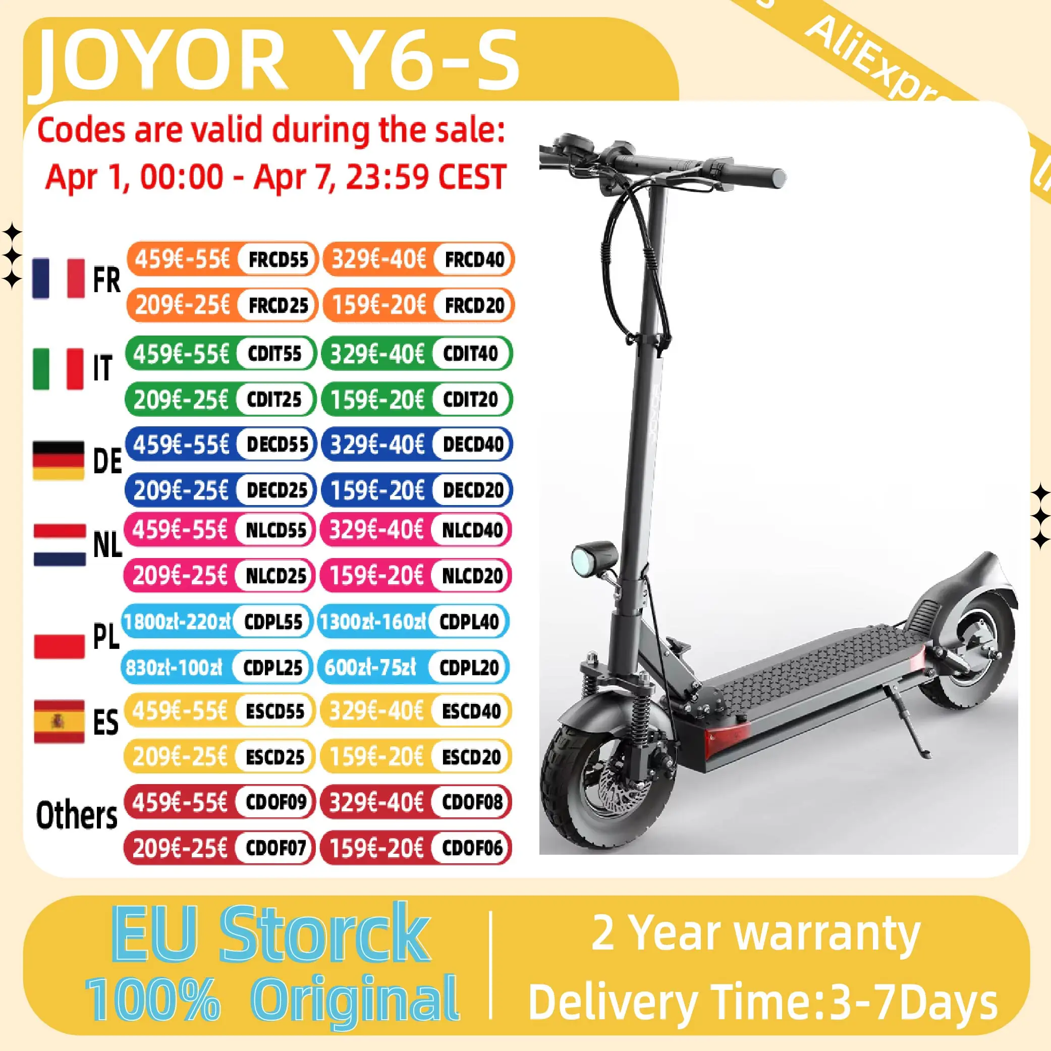 JOYOR Y6-S Scooter électrique adulte 500W ESCooters 48V 18Ah batterie jusqu'à 70KM portée 40 Km/h vitesse maximale 10 pouces roue EScooter