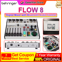 Behringer FLOW 8 FLOW8 Digital Mixer with Bluetooth Audio Control 10x2 USB Audio Interface Two MIDAS-Designed Mic Preamps