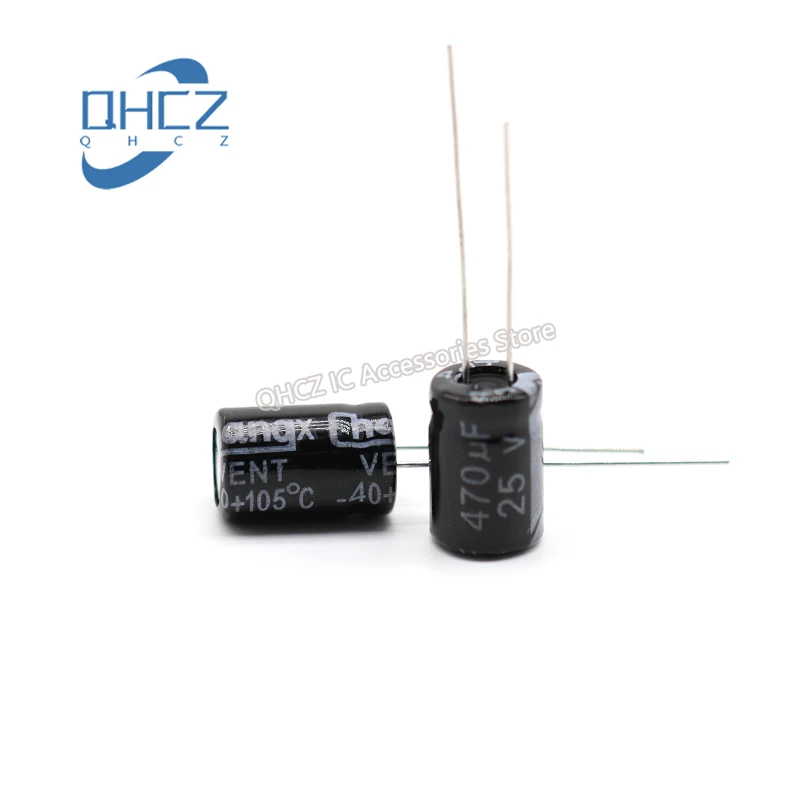 

10pcs 25V470UF DIP electrolytic capacitor high quality 470UF 25v volume 8*12mm