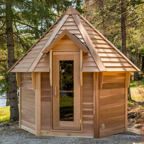 Factory Hot Sale 2-Person Outdoor Cabin Sauna Steam Room Solid Wood Material