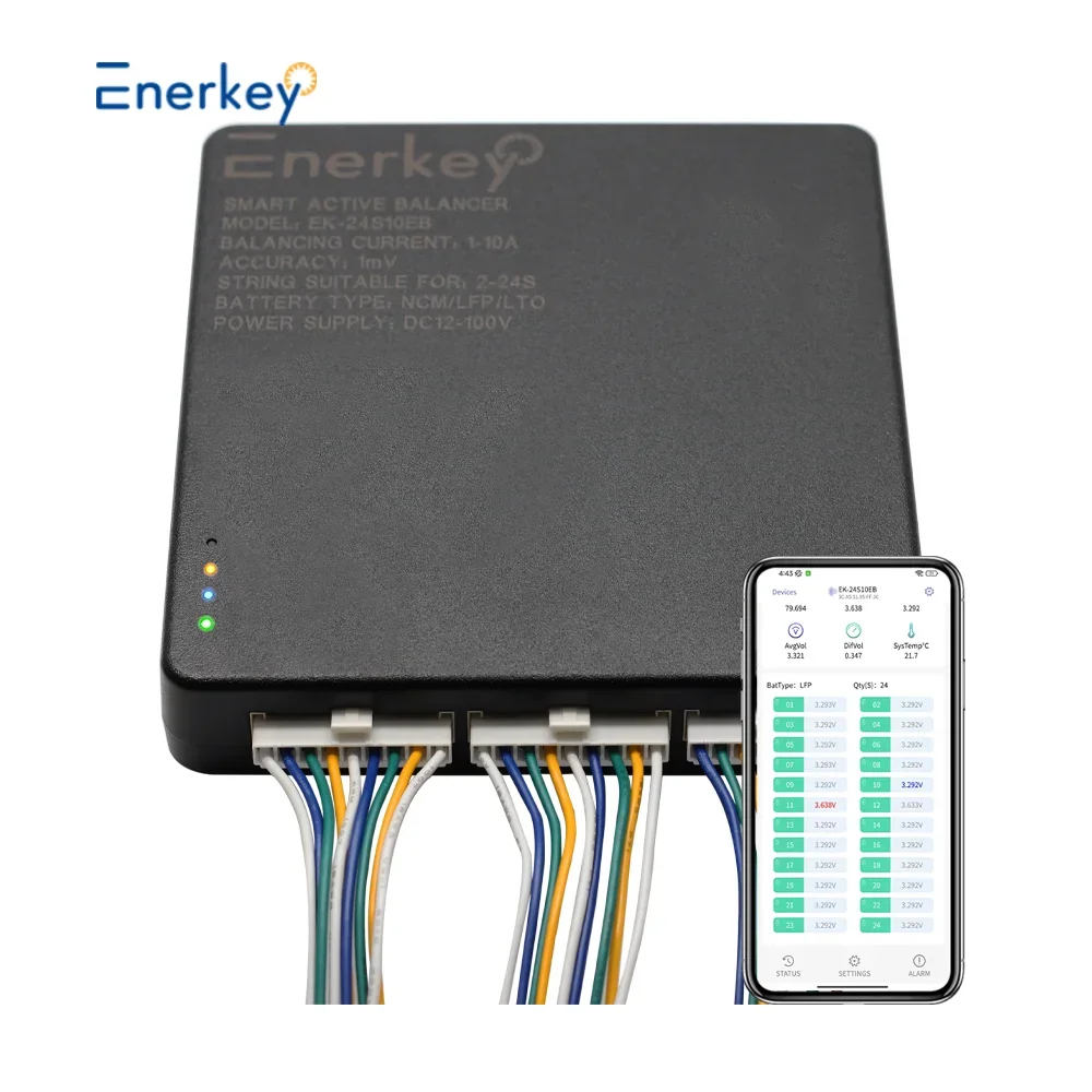 1mV 4 / 8 / 10 / 15A Constant Balance Current Bluetooth Smart Active Balancer 2S~24S Li-ion /Lifepo4 Battery Equalization APP
