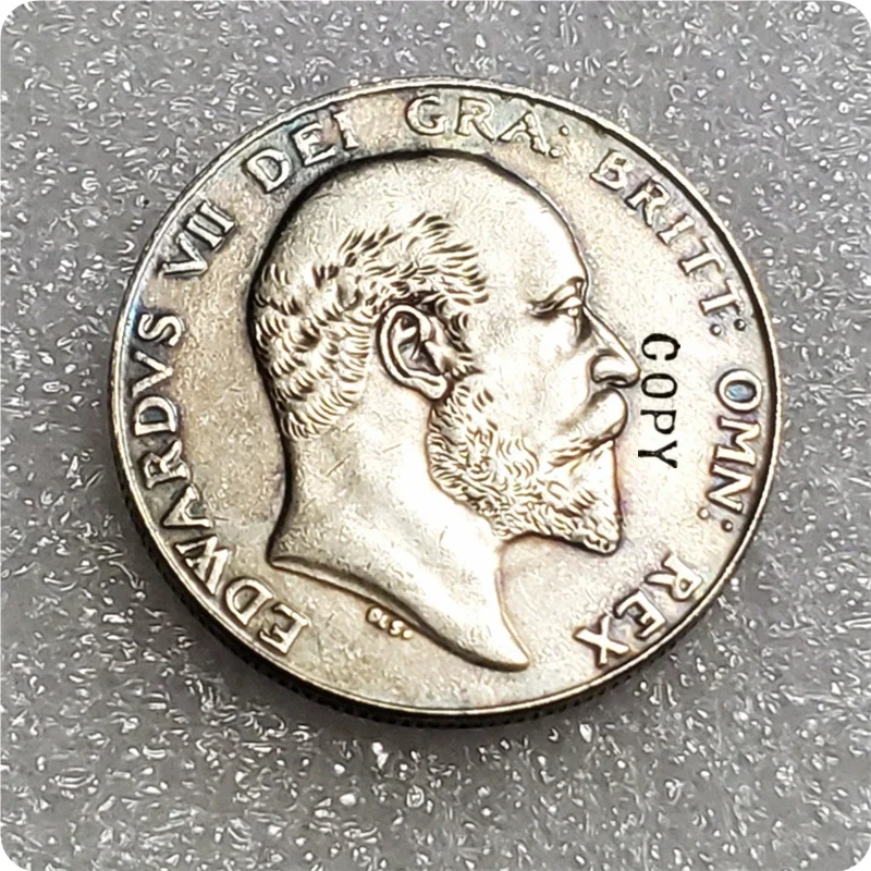 1905 United Kingdom 1/2 Crown - Edward VII Copy Coin Crypto Challenge Pocket Coins Christmas Gifts