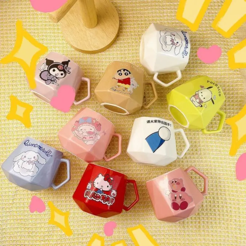 400Ml Sanrio Cartoon Cute Student Water Cup Kuromi Mymelody Cinnamoroll Ceramic Cup Couple Mug Creative Gift Box Gift for Friend