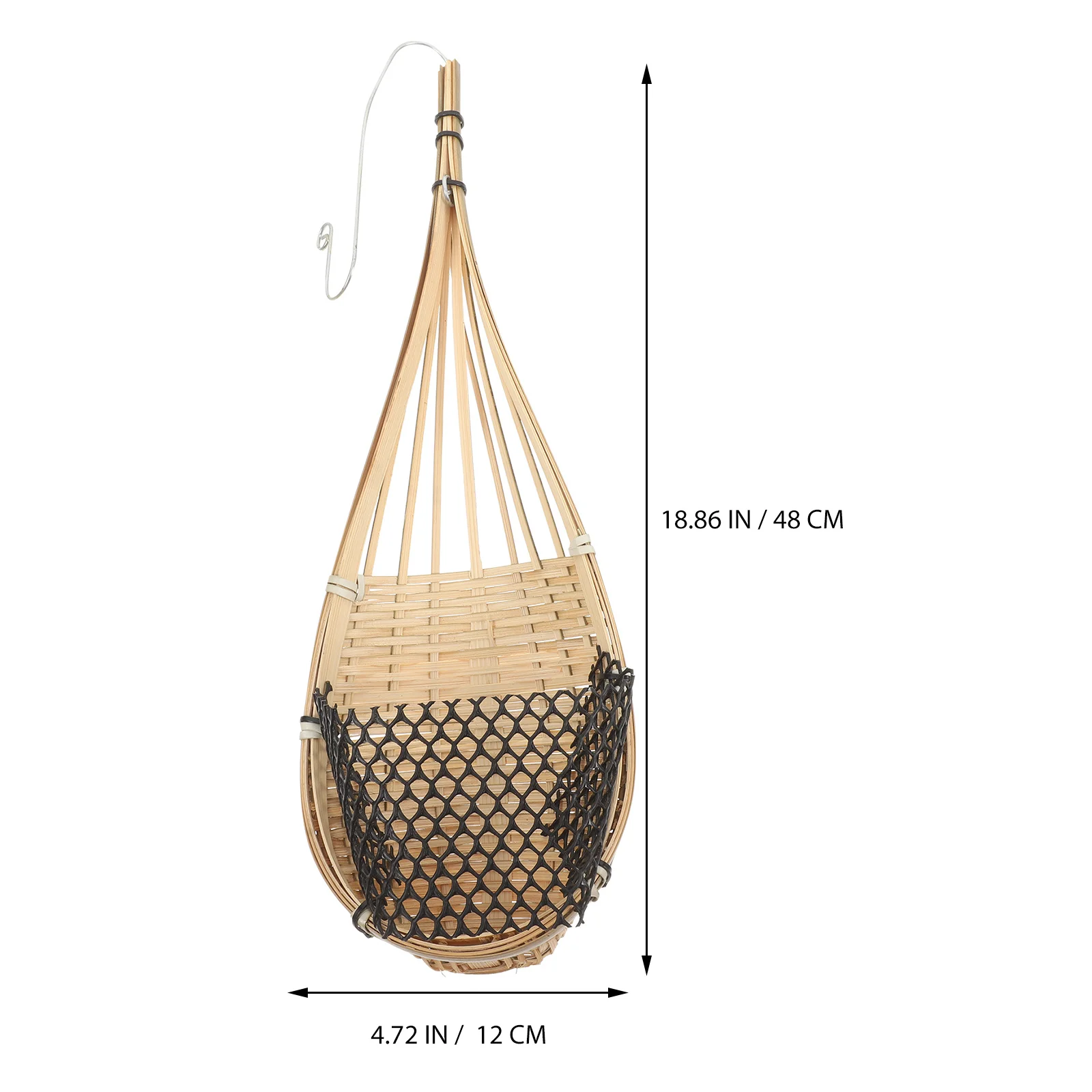 Panier d'orchidées suspendu en bambou tissé à la main, 2 pièces, porte-plante de Style nid, Pot de fleur suspendu d'intérieur et d'extérieur
