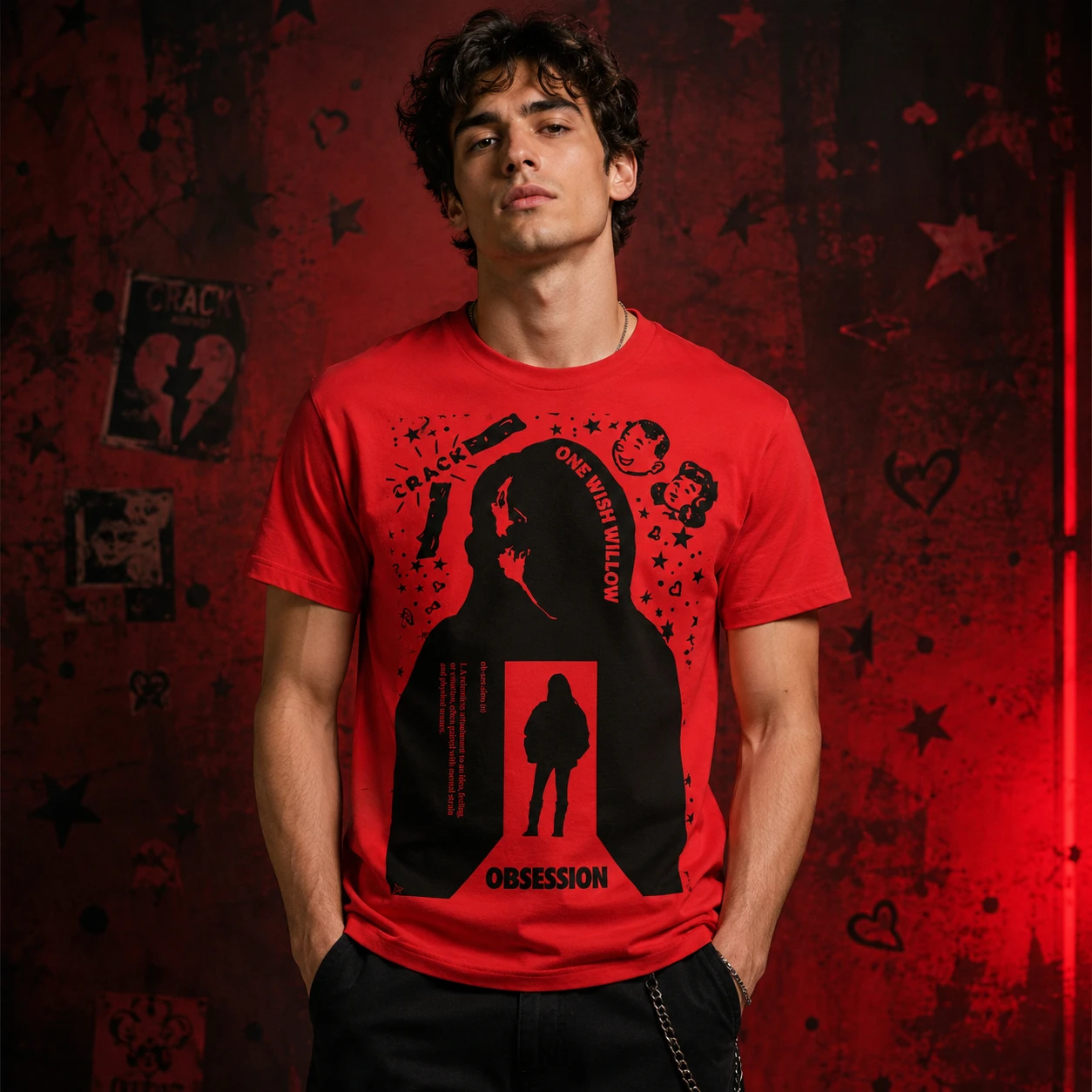 Obsession NO NO NO Übergroßes Film-T-Shirt aus Baumwolle mit Grafikdruck für Männer und Frauen, Sommer-Streetwear – Detail 4