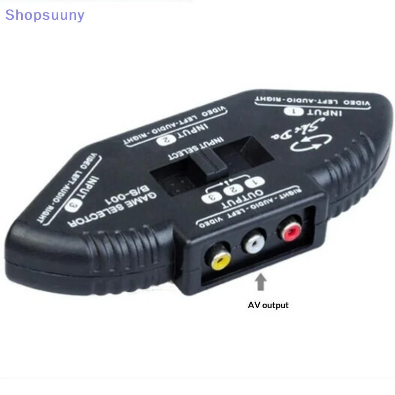 [SU]3 In 1 Out Audio/Video Splitter With AV Cable Selector For DVD/VCD/VCR Three-Way Splitter Audio/Video Converter[SU]