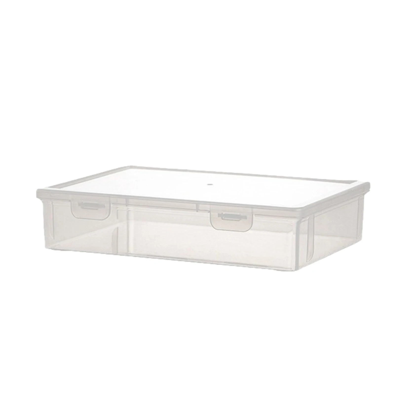 

12.1x8.5in Transparent A4 Document Case, PP File File Folder Storage Box with Secure Lid, School Office Supplies Document Bag