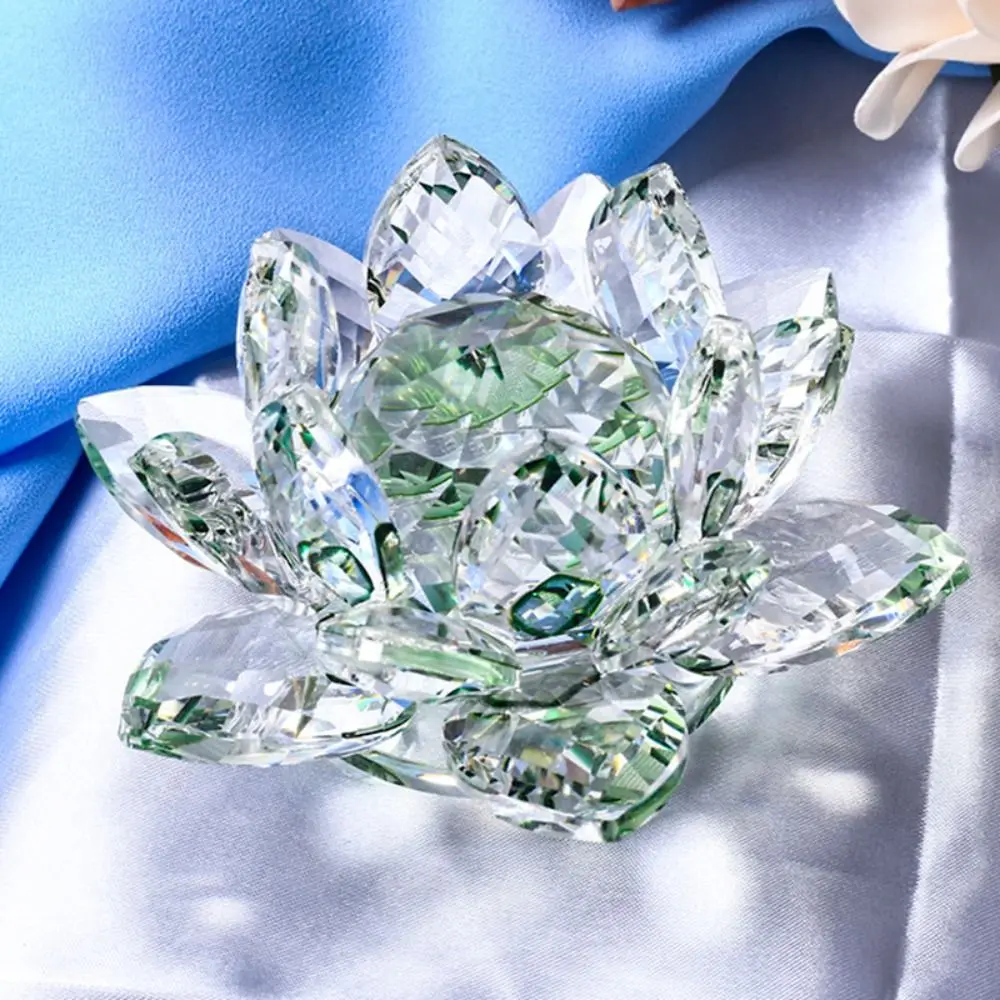 Feng shui Quarz Kristall Lotus Blume Handwerk Glas Briefbeschwerer Ornamente Figuren Hause Hochzeit Party Decor Geschenke Souvenir